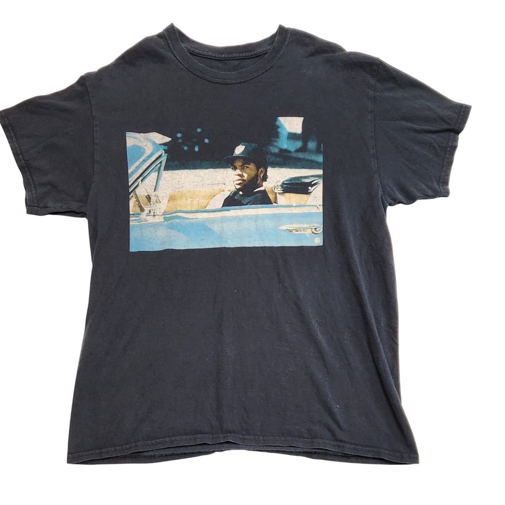 Ice Cube Graphic Tee Lowrider Rap Hip Hop Streetwear Black Shirt Mens L
